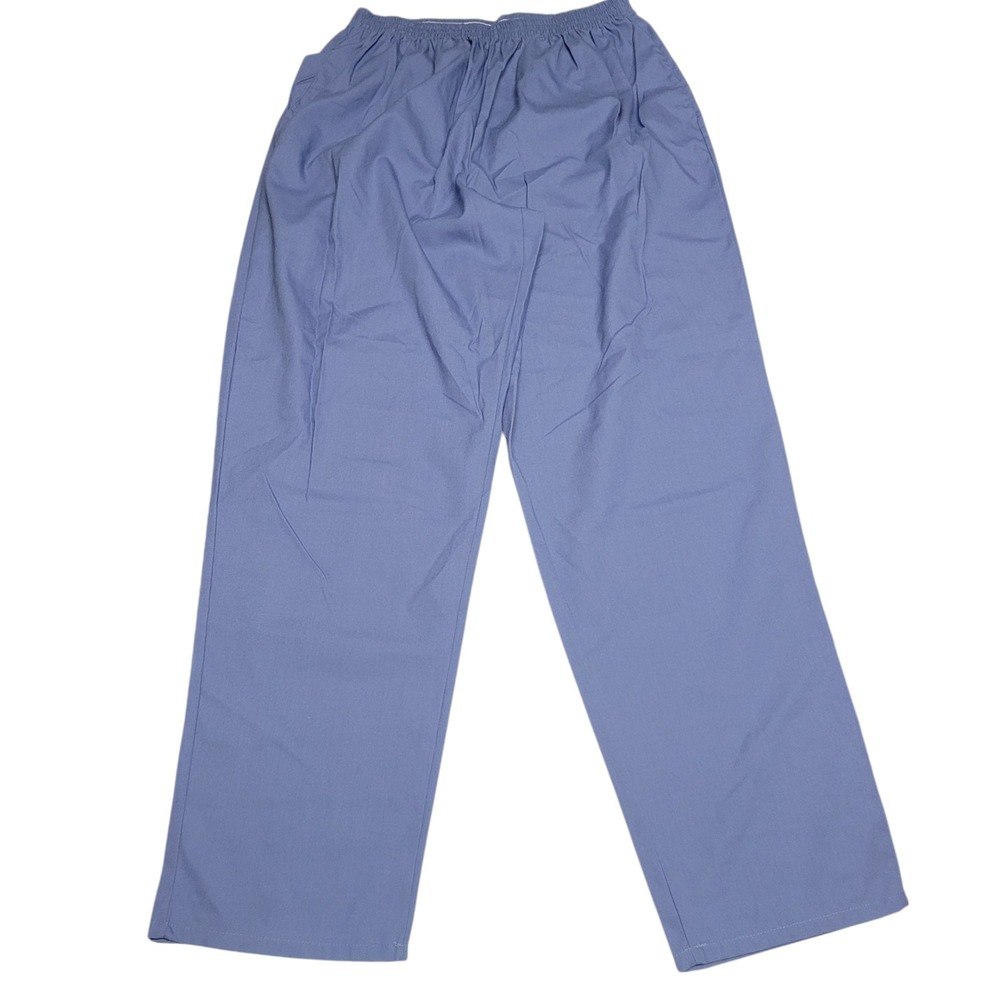 Medline ComfortEase Scrub‎ Pants Blue Elastic Waist L Large